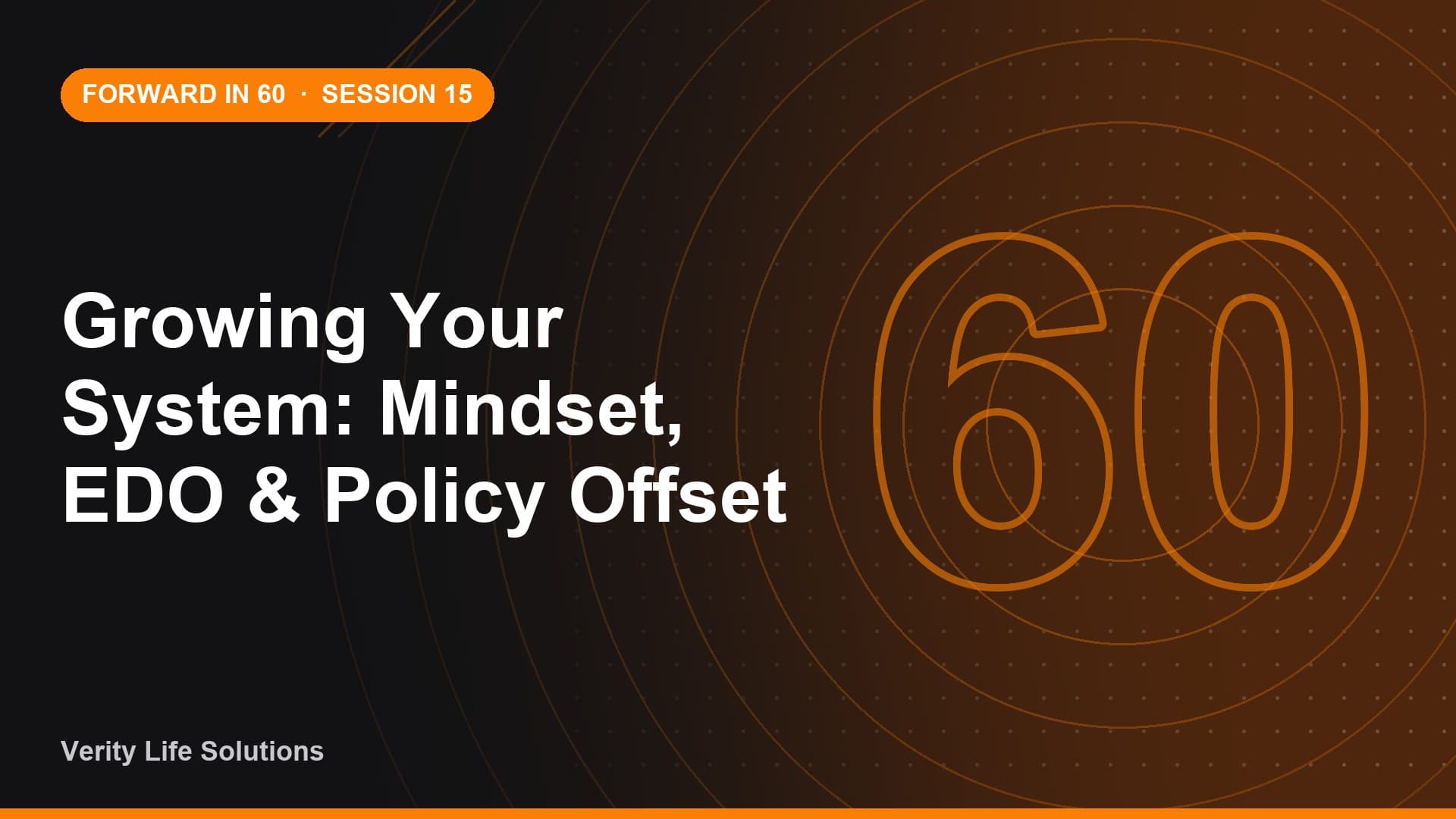 Session #15 - JL31/26 Growing Your System: Mindset, EDO & Policy Offset