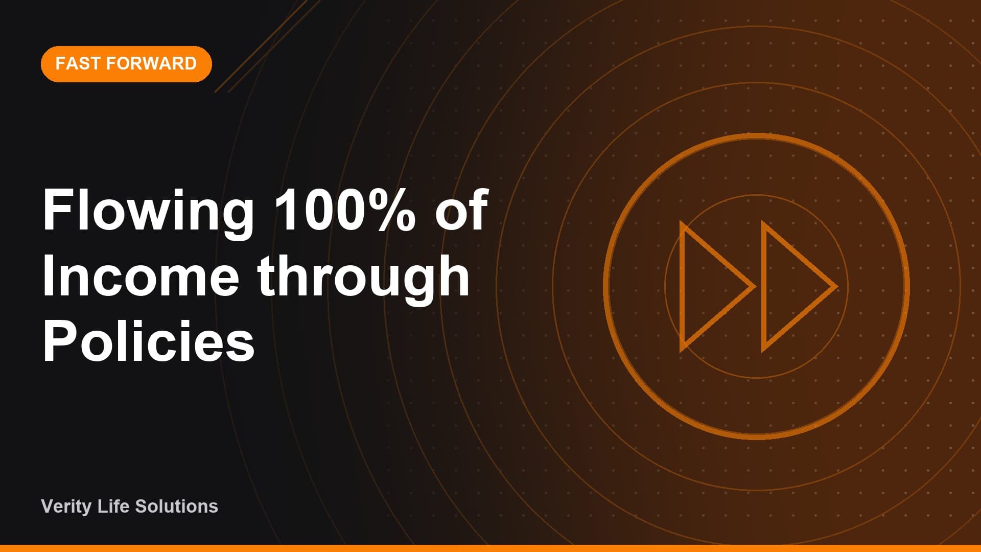 Fast Forward - AP21/26 - Flowing 100% of Income through Policies